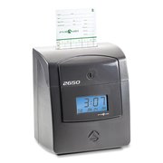 Pyramid Technologies 2650 Pro Auto Aligning Time Clock, LCD Display, Charcoal 2650